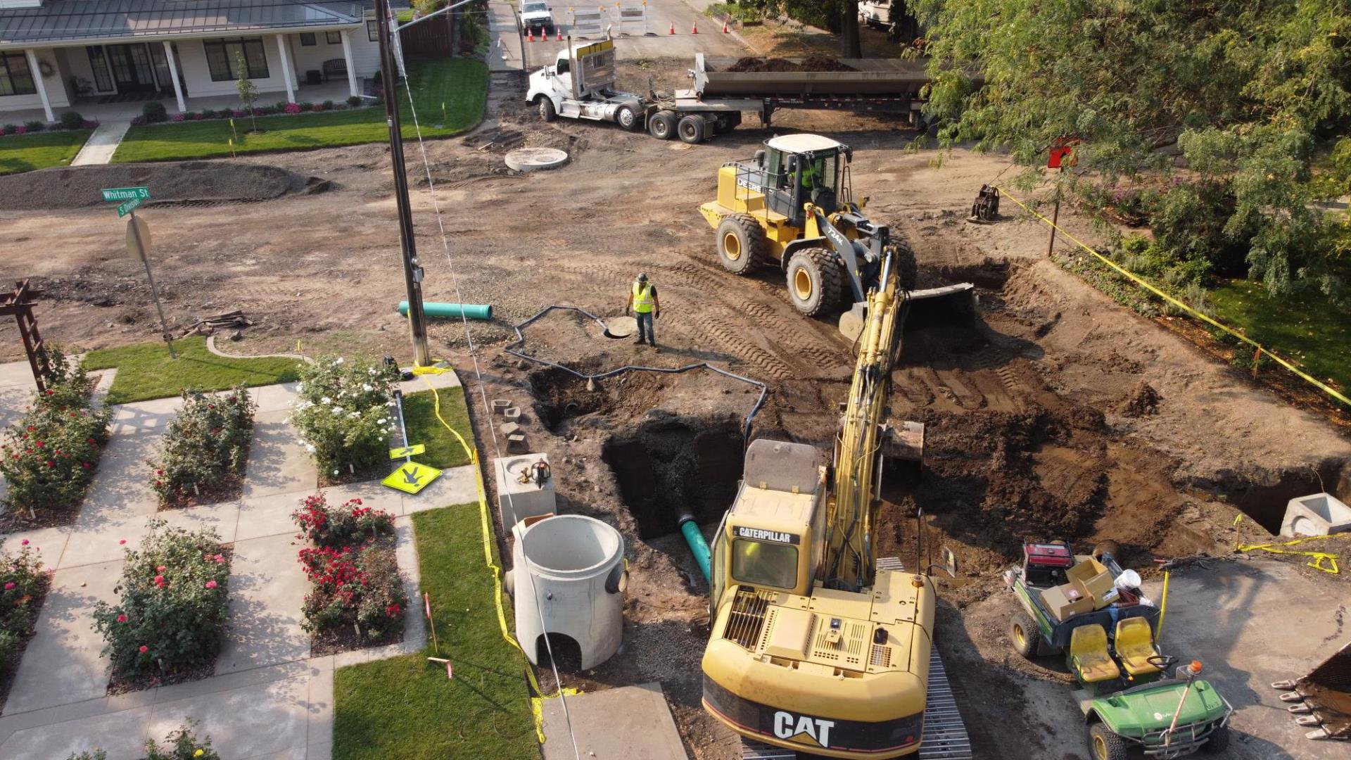 Stormwater infrastructure work at the Whitman Street and Division Street intersection