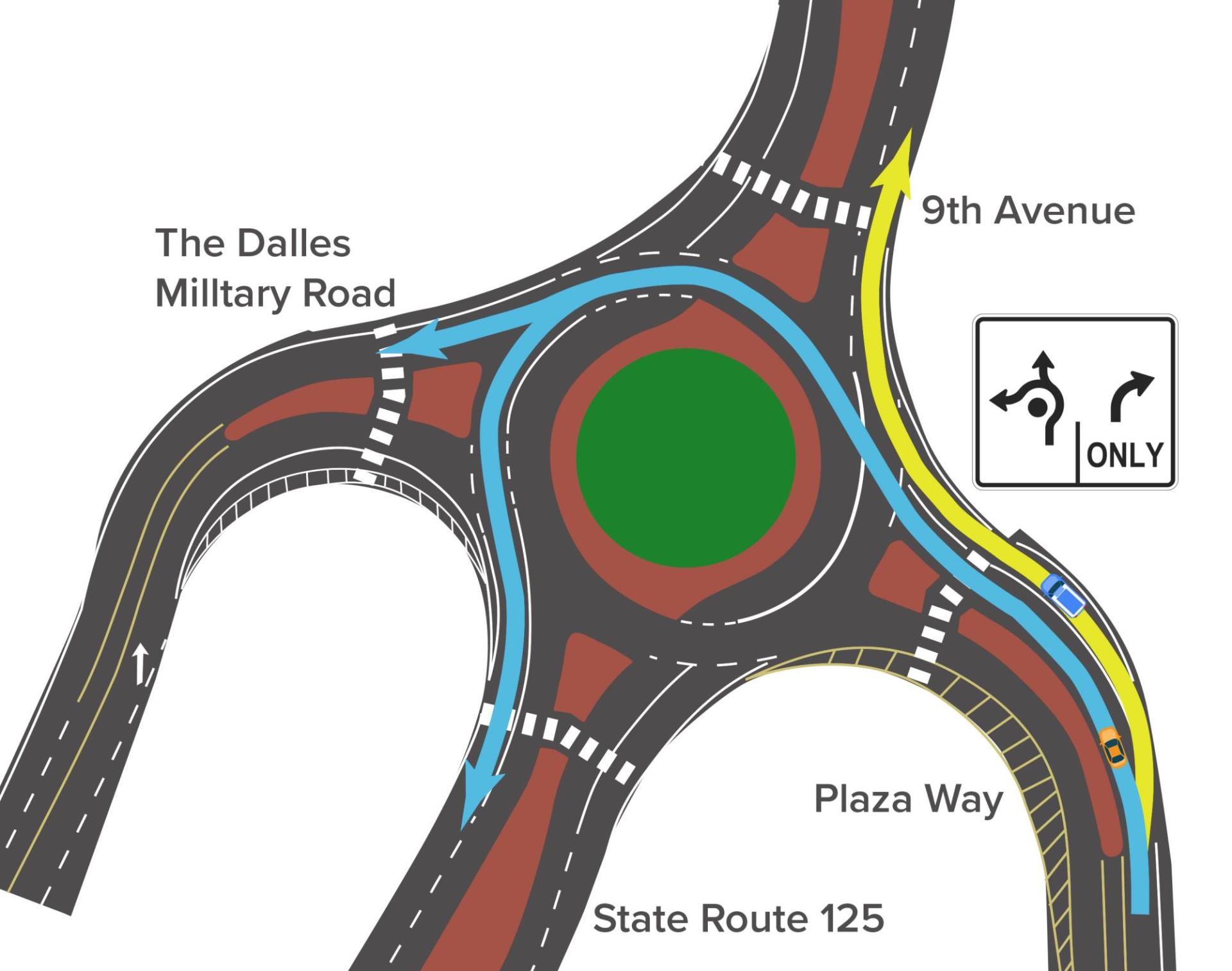 Plaza Way lanes diagram rotated - web