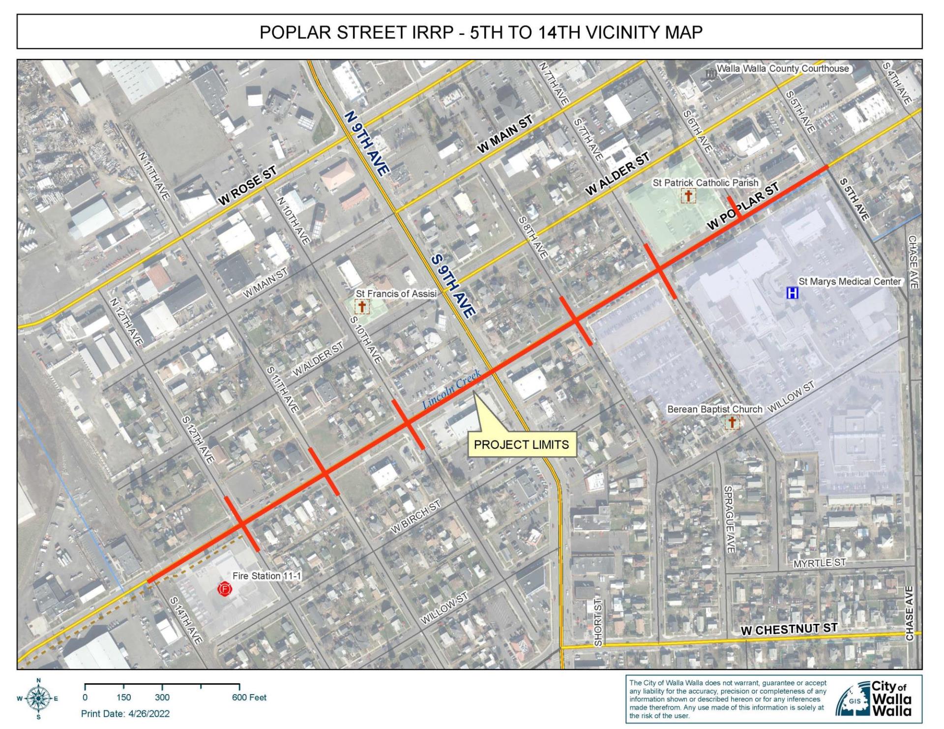 Poplar 5th to 14th Vicinity Map